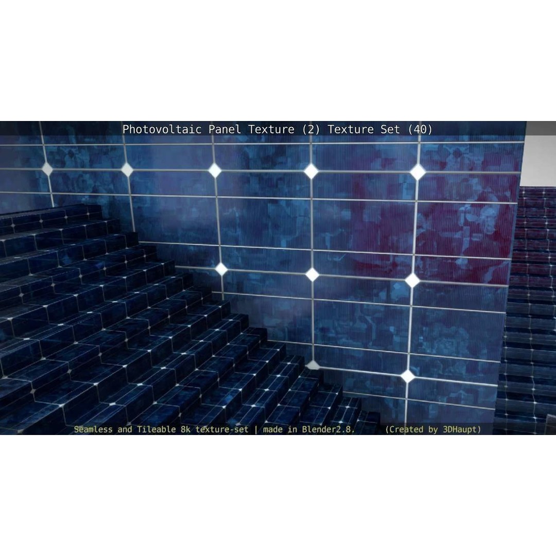 Photovoltaic Panel Texture 3D Model – Seamless 8K PBR Textures, FBX, OBJ - View 97