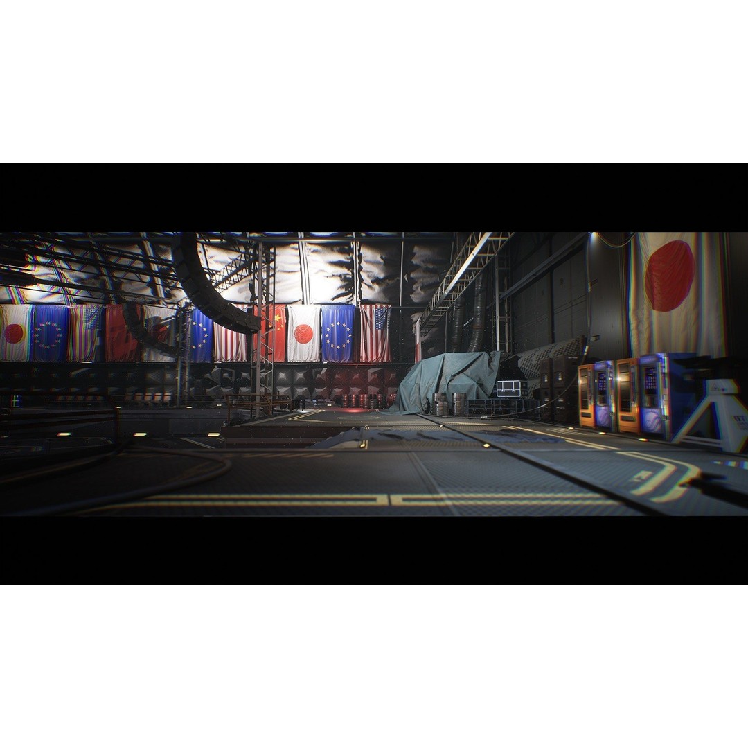 Spaceport 3D Model – Low Poly Sci-Fi Environment Kit, Game Ready - View 4