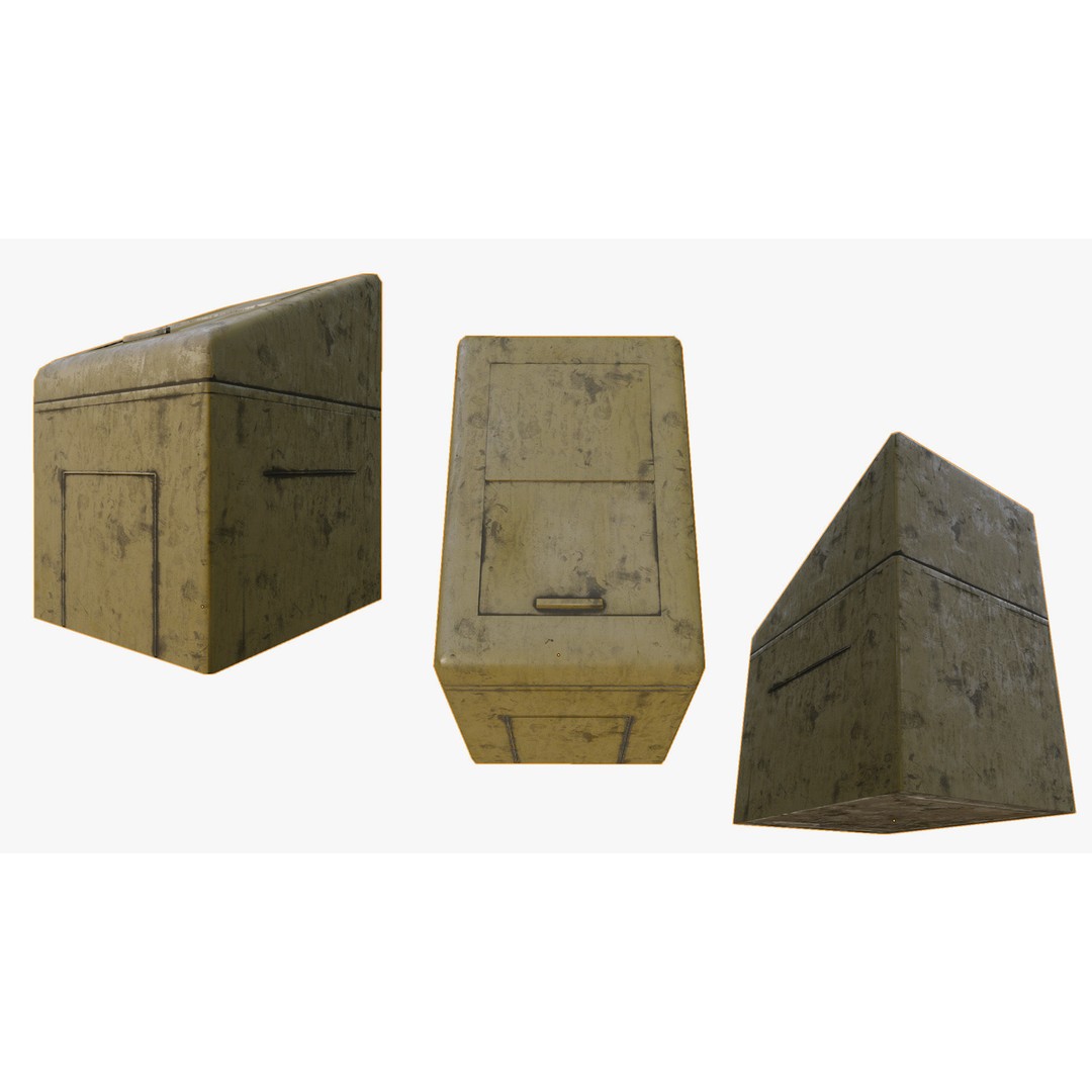 Trash Can 3D Model – Low Poly PBR Textures, FBX, OBJ, Blender - View 22