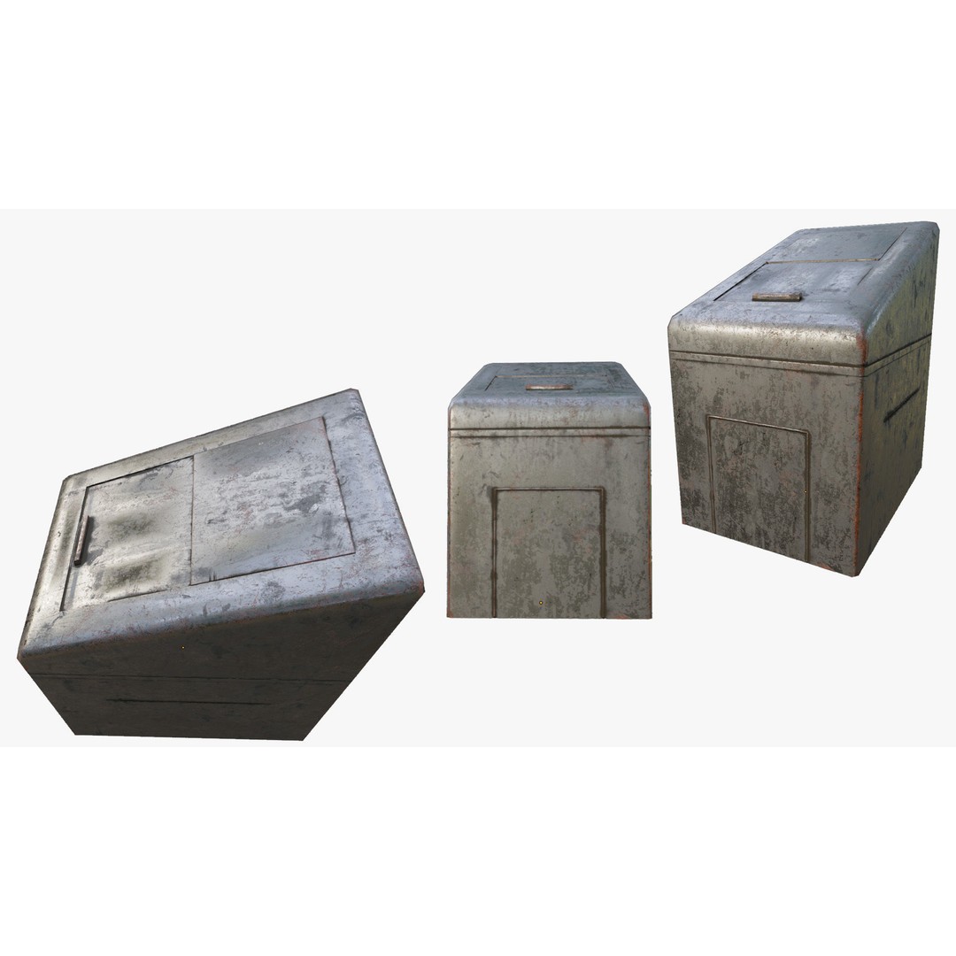 Trash Can 3D Model – Low Poly PBR Textures, FBX, OBJ, Blender - View 23