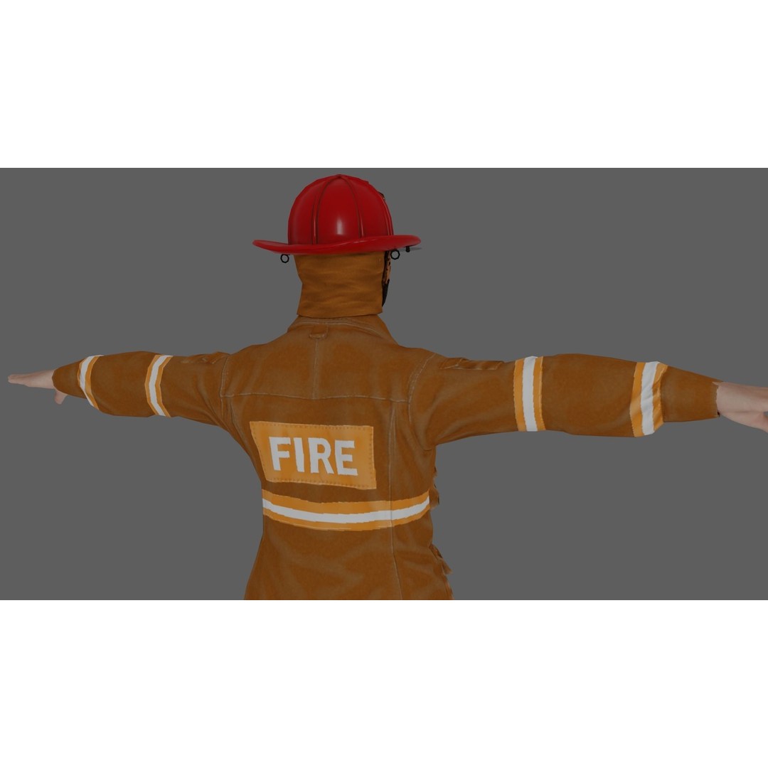 Rigged Fire Fighter 3D Model – High Poly Game Character, FBX, Blender - View 16
