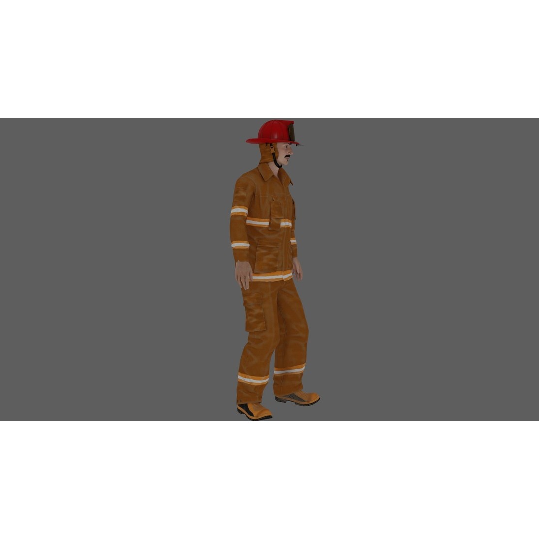 Rigged Fire Fighter 3D Model – High Poly Game Character, FBX, Blender - View 18