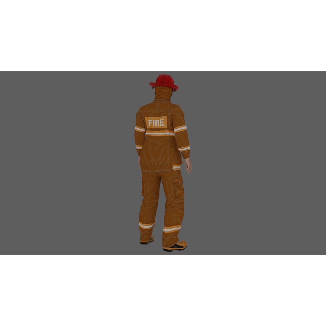 Rigged Fire Fighter 3D Model – High Poly Game Character, FBX, Blender - View 20