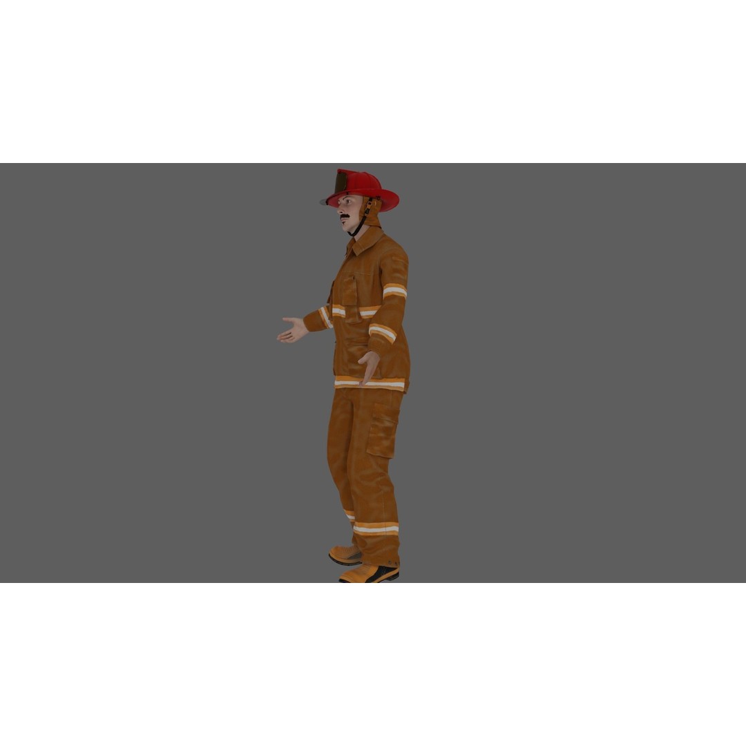Rigged Fire Fighter 3D Model – High Poly Game Character, FBX, Blender - View 23