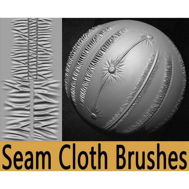Puckering Fabric and Seam Brushes 3D Model – ZBrush Cloth Tools - View 10