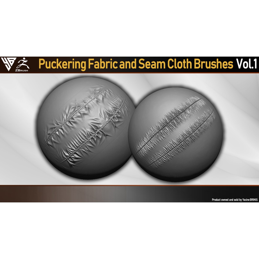 Puckering Fabric and Seam Brushes 3D Model – ZBrush Cloth Tools - View 6