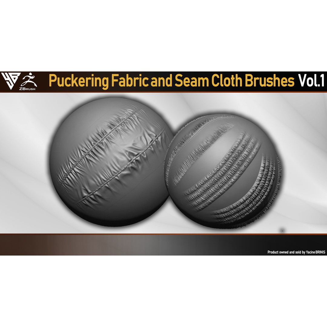 Puckering Fabric and Seam Brushes 3D Model – ZBrush Cloth Tools - View 7