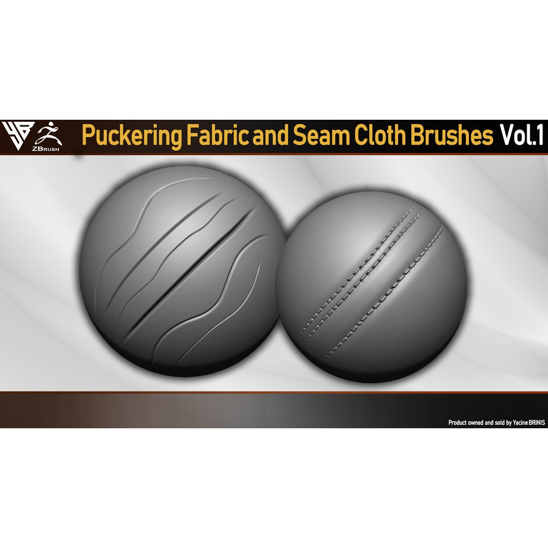 Puckering Fabric and Seam Brushes 3D Model – ZBrush Cloth Tools - View 8