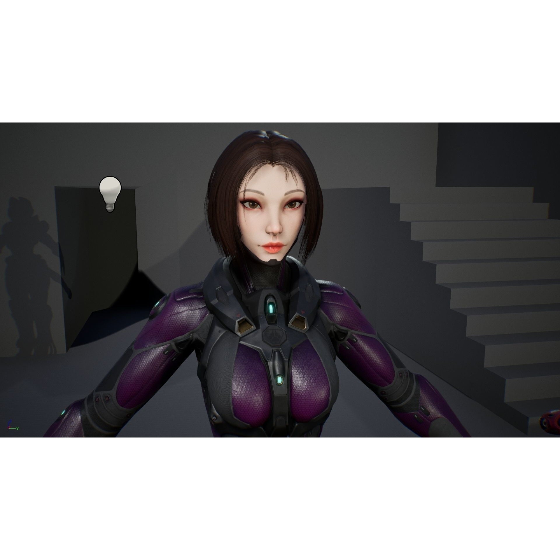 Yui - Low-Poly Game-Ready 3D Model - View 28