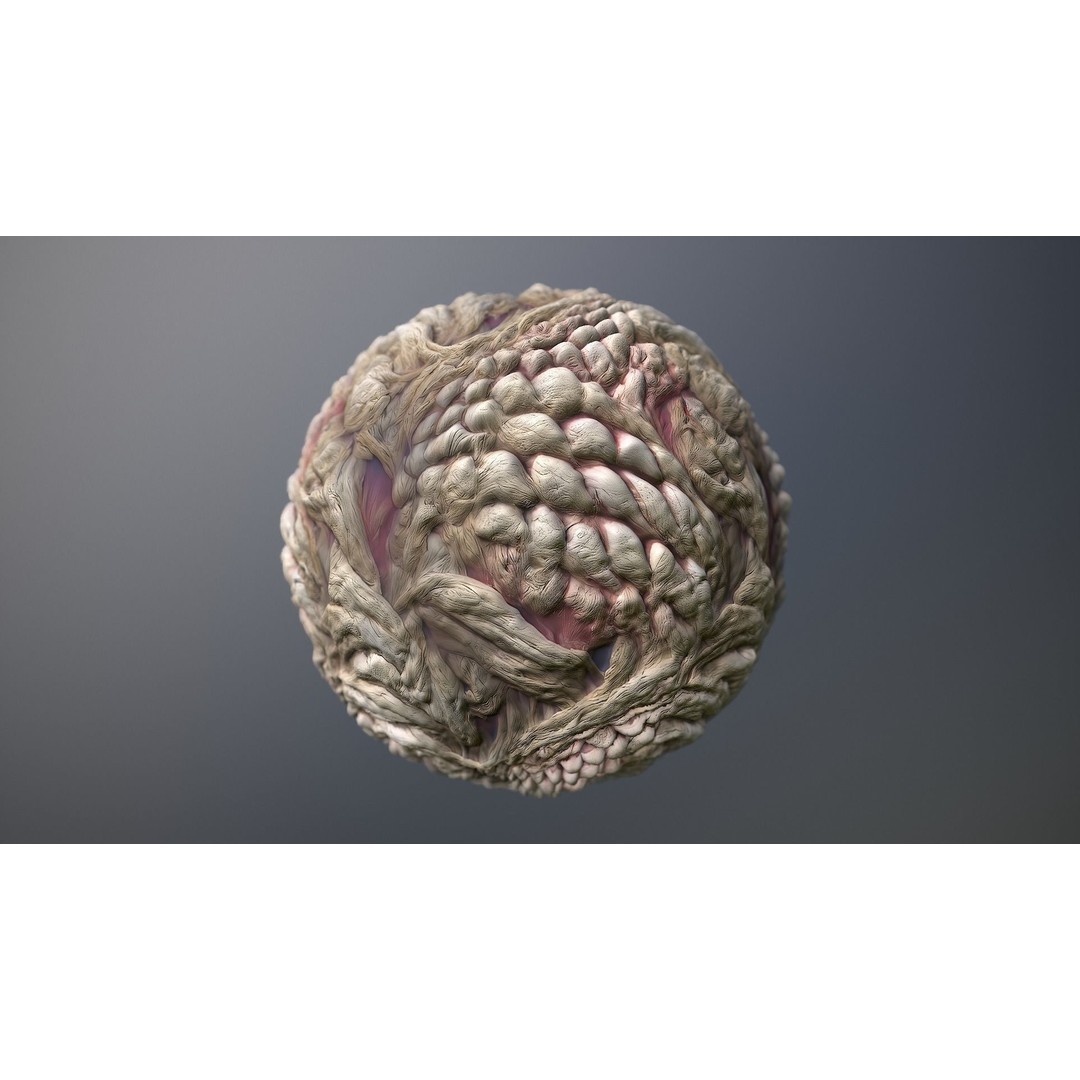 Monster Skin Texture 3D Model – Seamless PBR Game Asset, 8K/4K - View 9