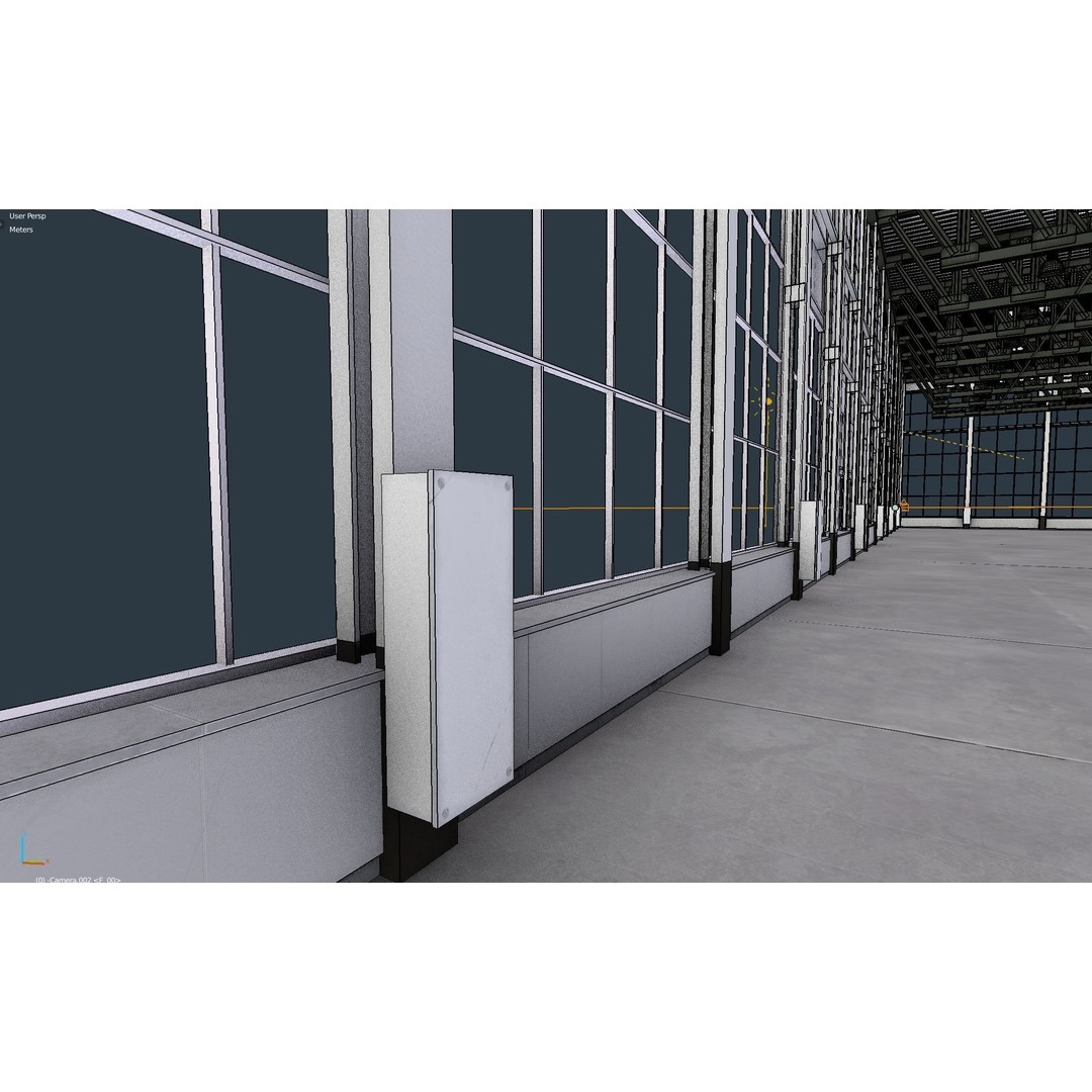 Warehouse Interior 3D Model – Low Poly Industrial Hall, FBX - View 11