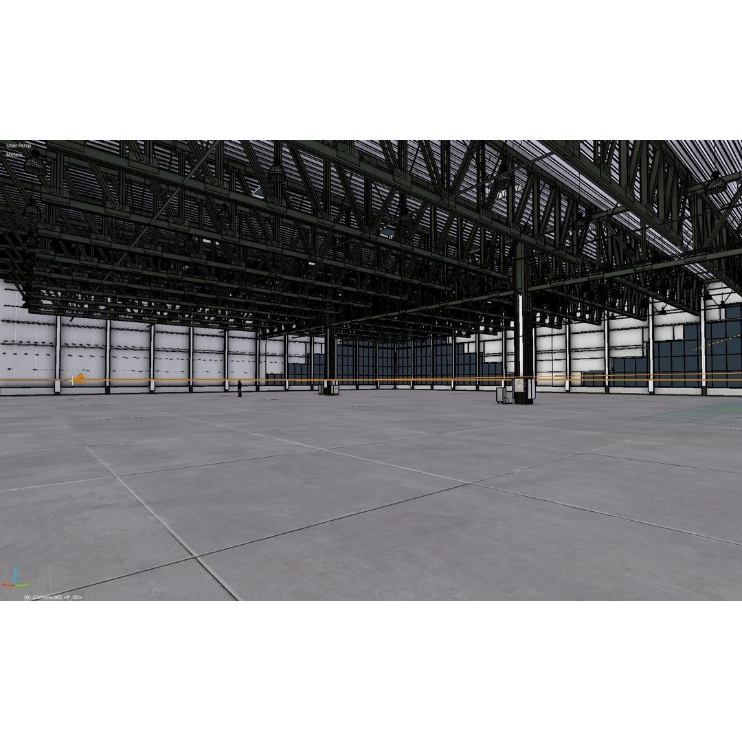 Warehouse Interior 3D Model – Low Poly Industrial Hall, FBX - View 12