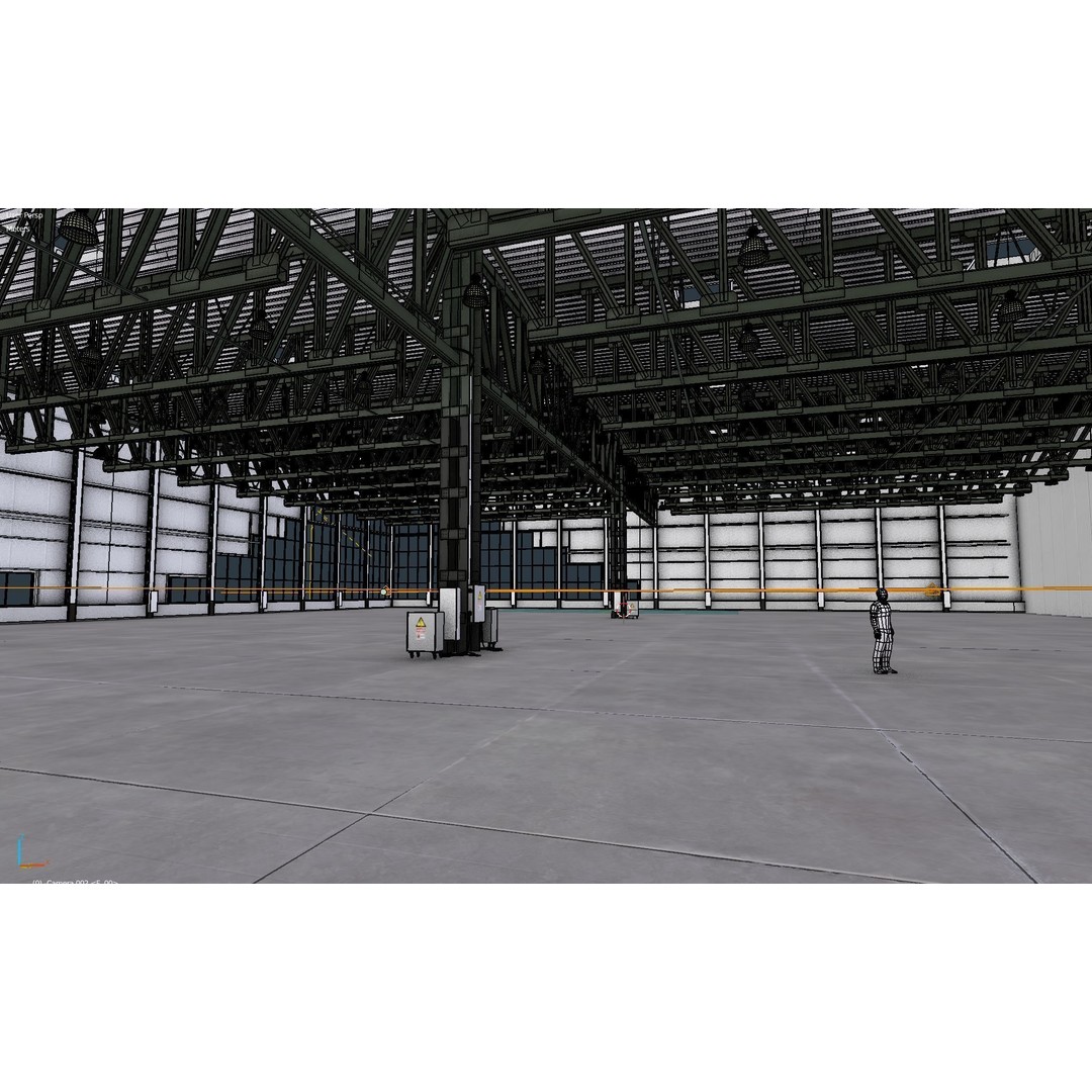 Warehouse Interior 3D Model – Low Poly Industrial Hall, FBX - View 13