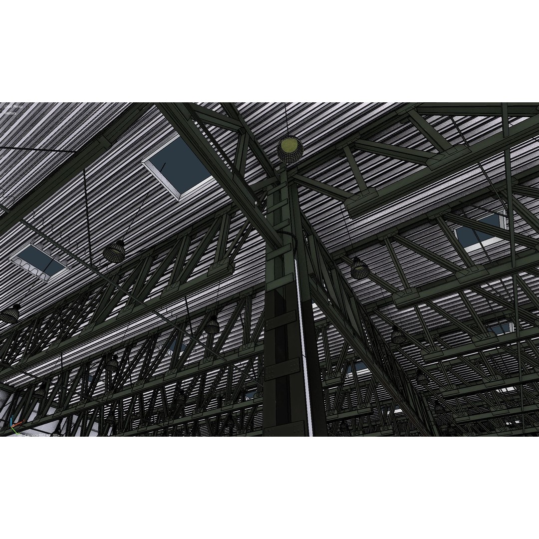 Warehouse Interior 3D Model – Low Poly Industrial Hall, FBX - View 15