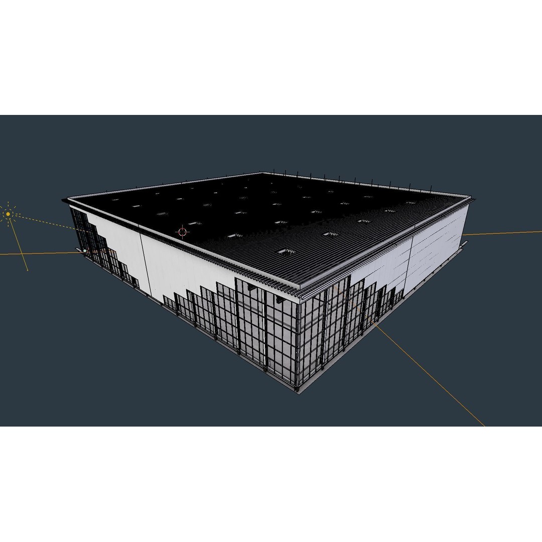 Warehouse Interior 3D Model – Low Poly Industrial Hall, FBX - View 17