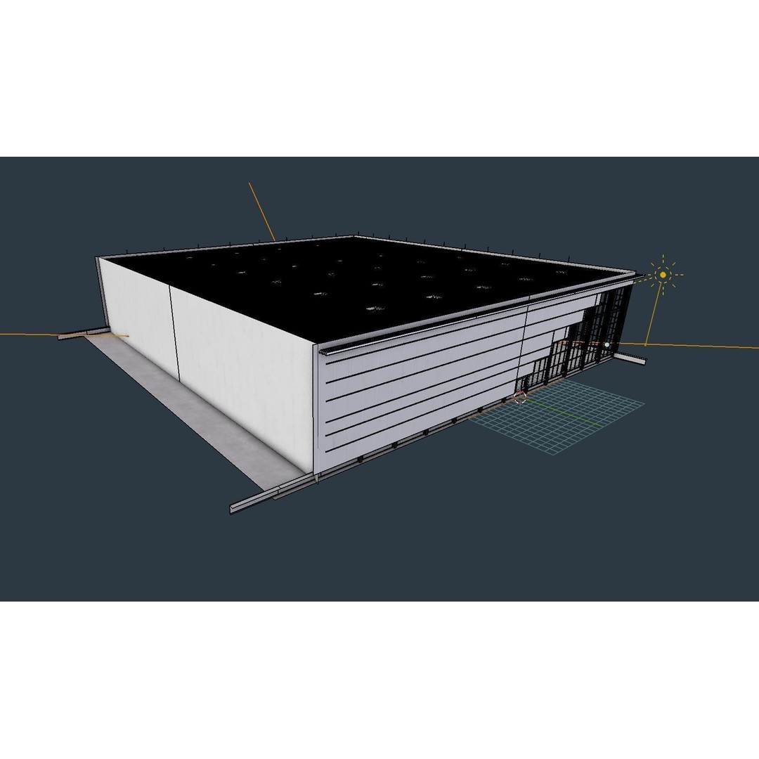 Warehouse Interior 3D Model – Low Poly Industrial Hall, FBX - View 18