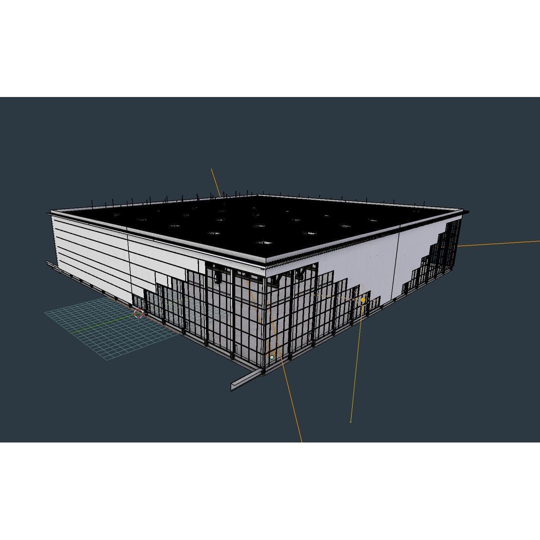 Warehouse Interior 3D Model – Low Poly Industrial Hall, FBX - View 19