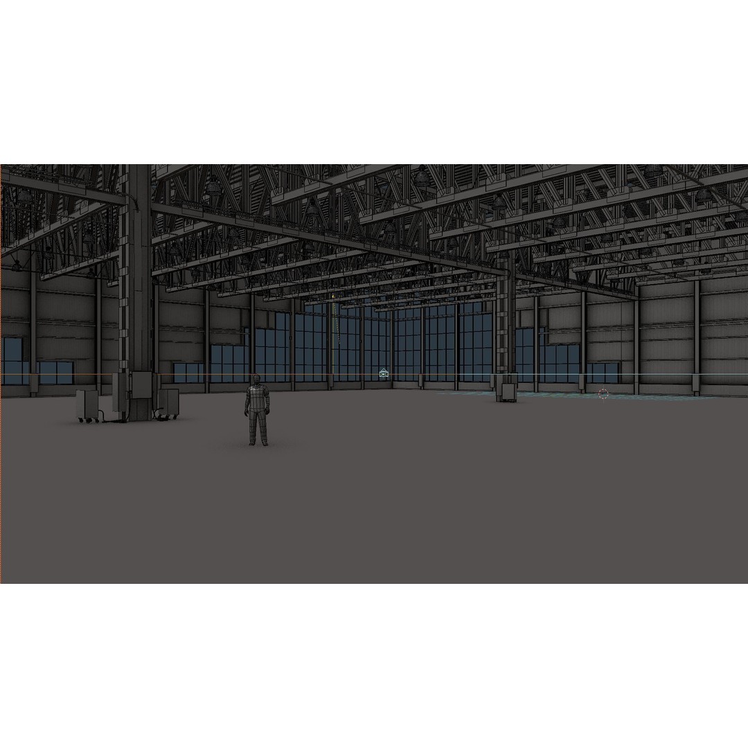 Warehouse Interior 3D Model – Low Poly Industrial Hall, FBX - View 6