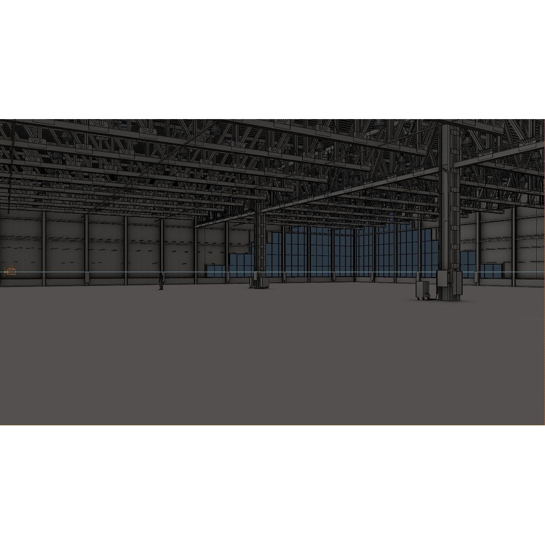Warehouse Interior 3D Model – Low Poly Industrial Hall, FBX - View 7