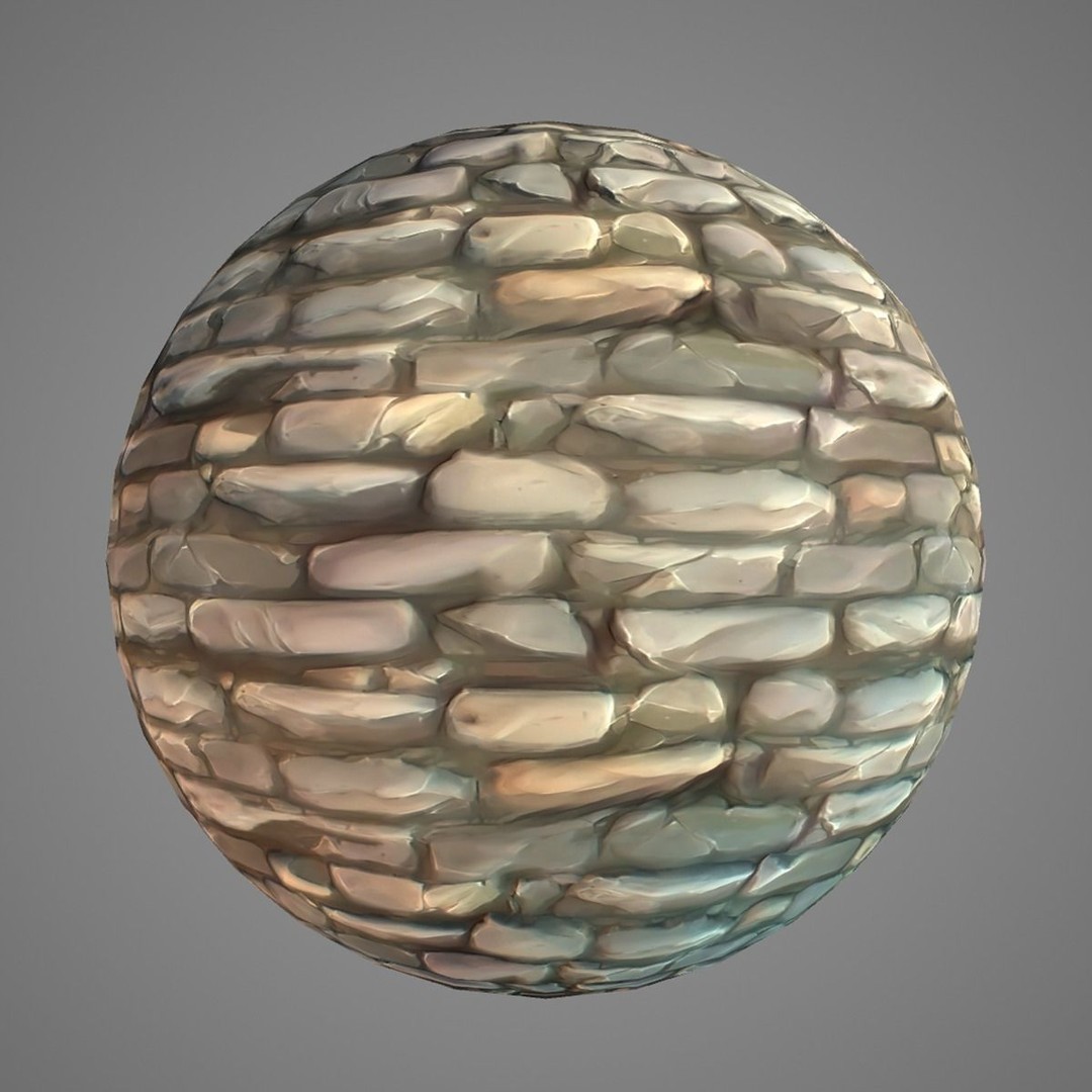 Hand Painted Brick Wall Textures 3D Model – Stylized PBR Textures, PNG - View 13