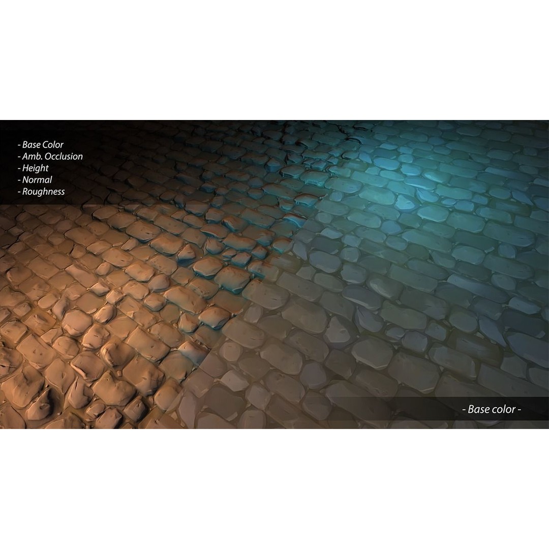 Hand Painted Brick Wall Textures 3D Model – Stylized PBR Textures, PNG - View 15