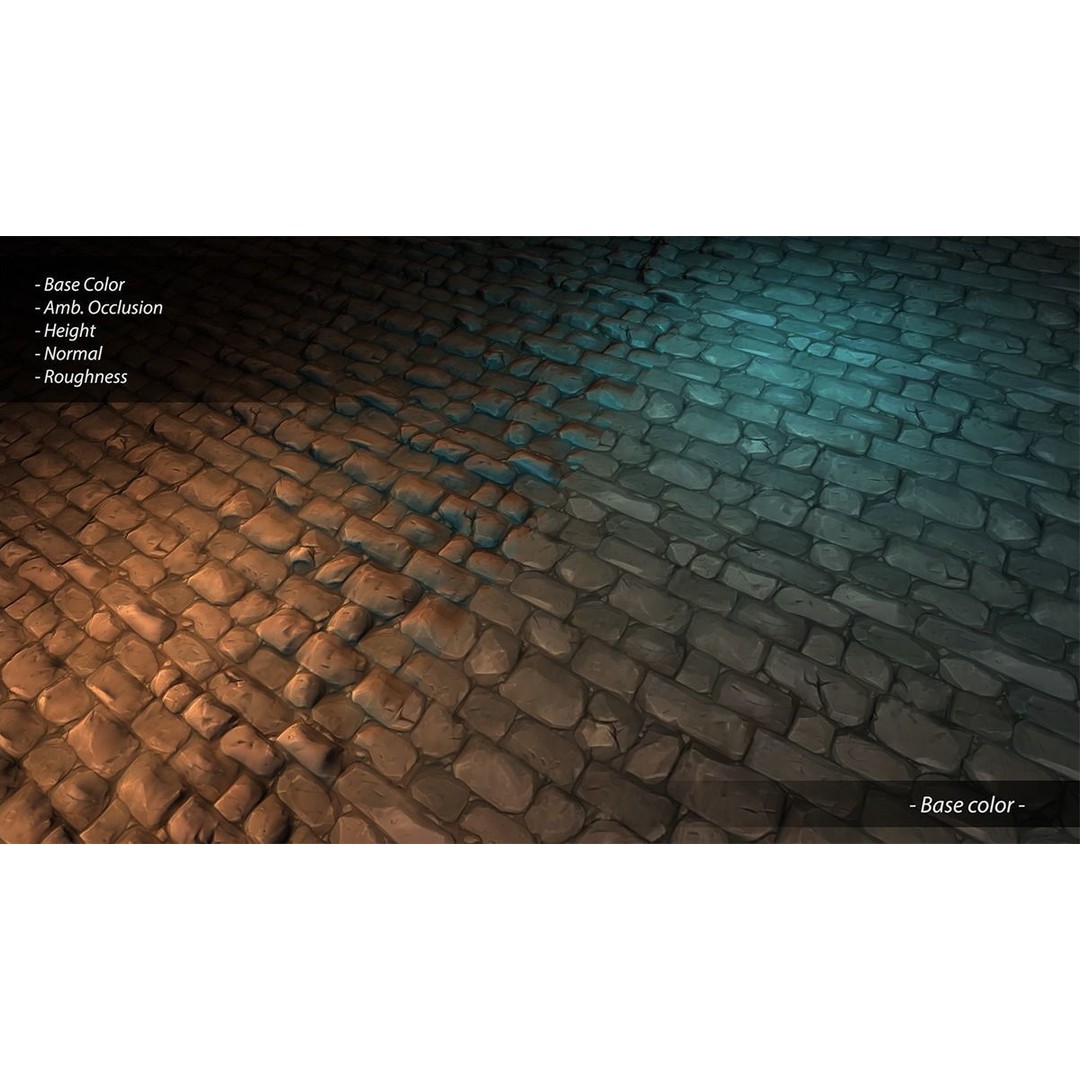 Hand Painted Brick Wall Textures 3D Model – Stylized PBR Textures, PNG - View 18
