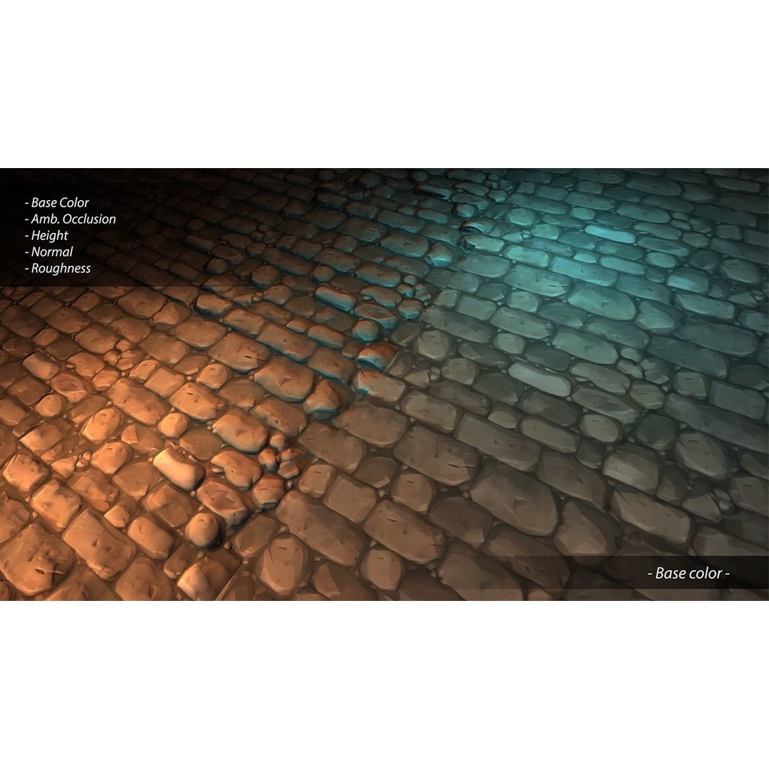 Hand Painted Brick Wall Textures 3D Model – Stylized PBR Textures, PNG - View 21
