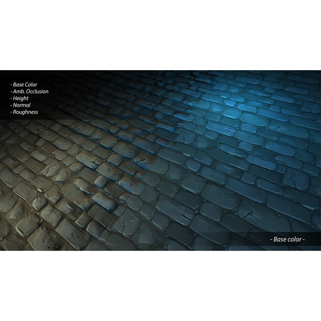 Hand Painted Brick Wall Textures 3D Model – Stylized PBR Textures, PNG - View 22