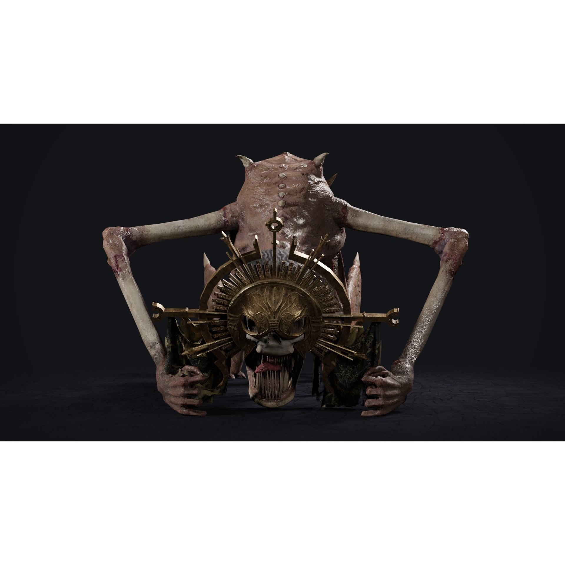 Creepy Monster - Low-Poly Game-Ready 3D Model - View 10