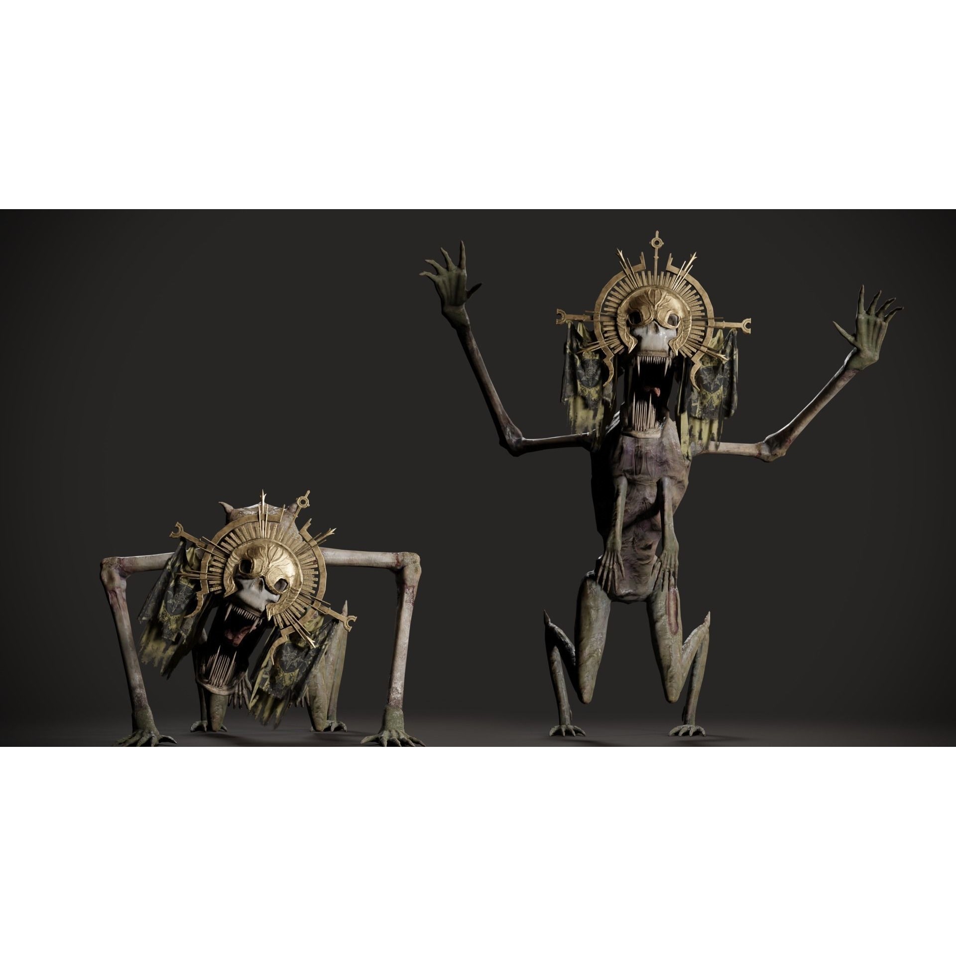 Creepy Monster - Low-Poly Game-Ready 3D Model - View 13