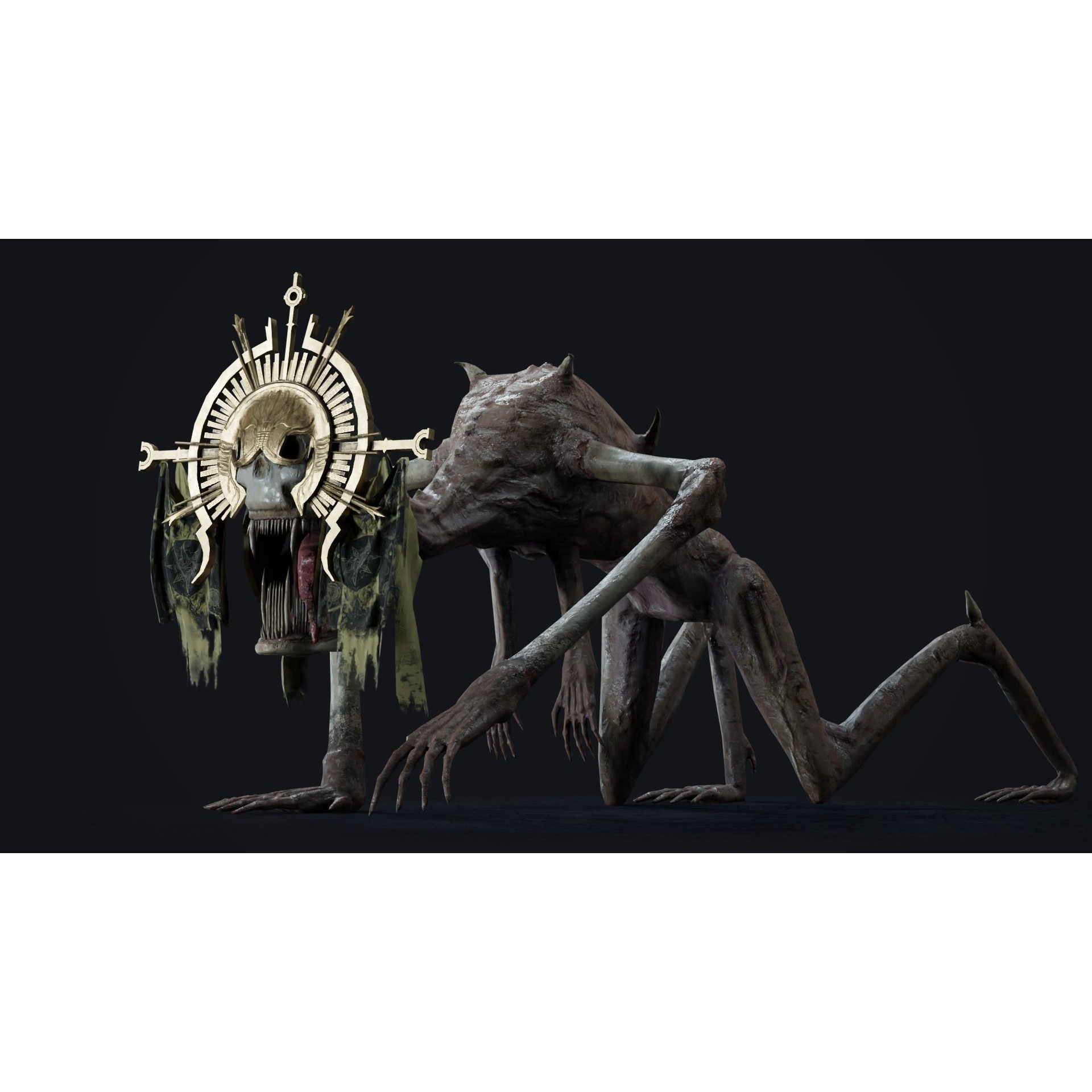 Creepy Monster - Low-Poly Game-Ready 3D Model - View 16