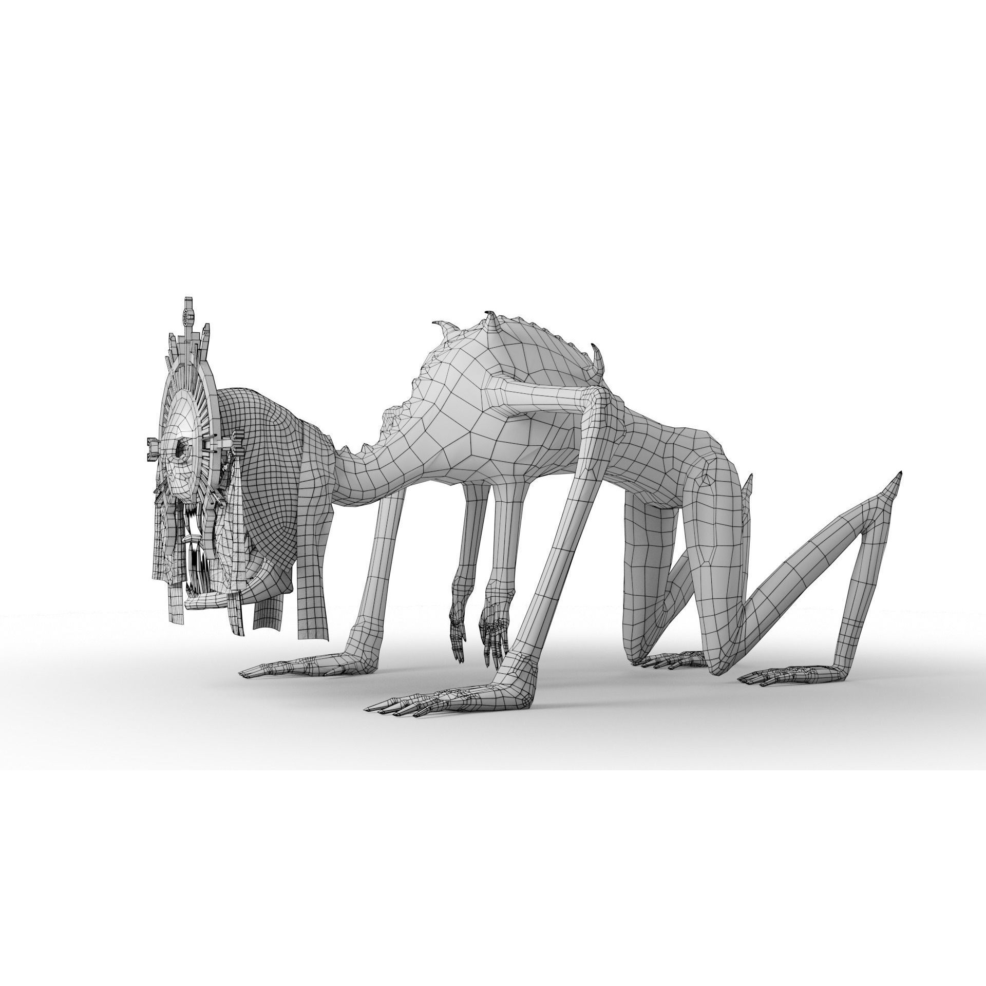 Creepy Monster - Low-Poly Game-Ready 3D Model - View 18