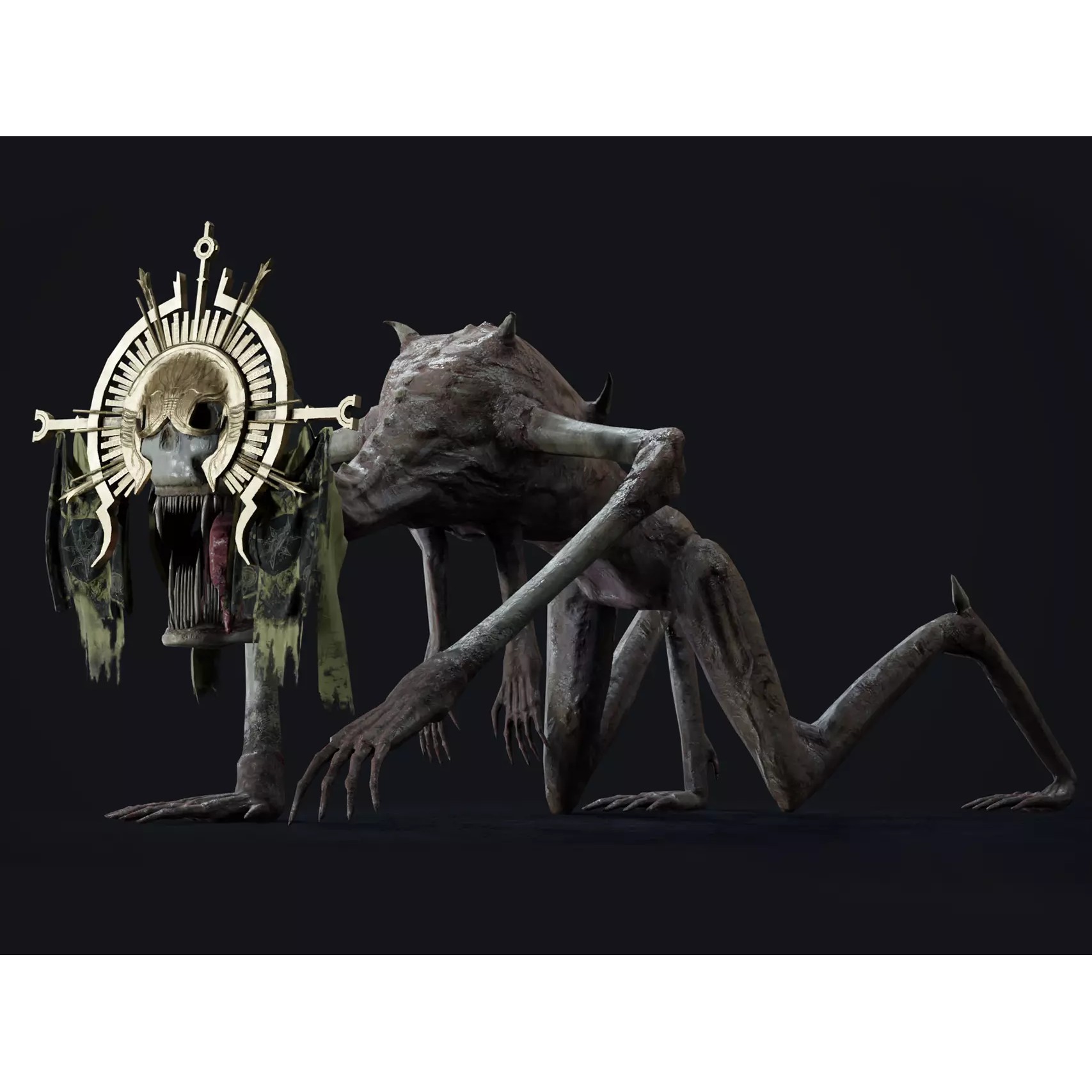 Creepy Monster - Low-Poly Game-Ready 3D Model - View 2