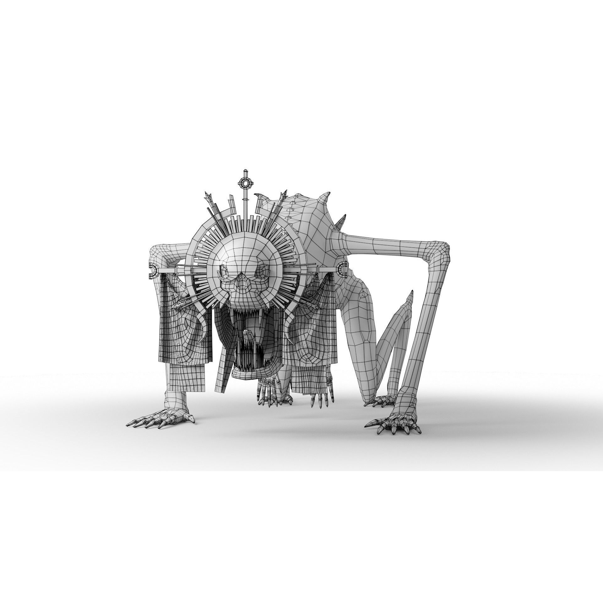Creepy Monster - Low-Poly Game-Ready 3D Model - View 20