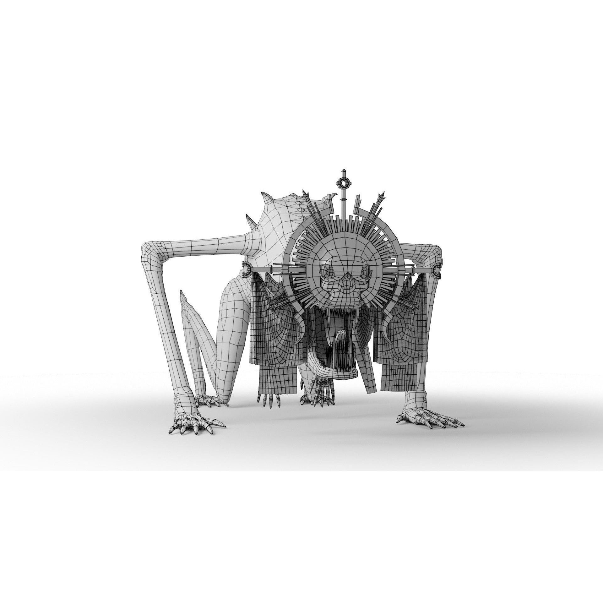 Creepy Monster - Low-Poly Game-Ready 3D Model - View 21