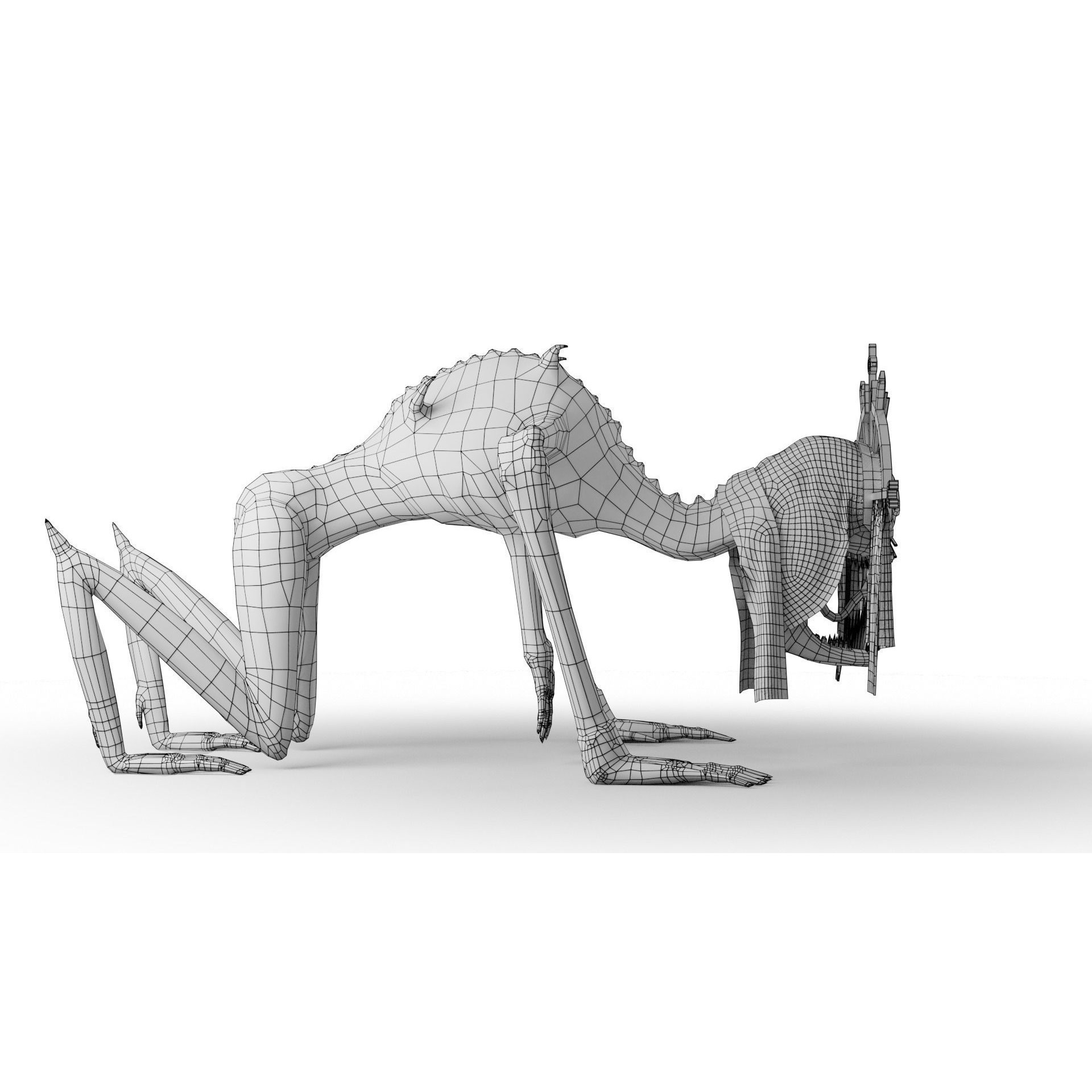 Creepy Monster - Low-Poly Game-Ready 3D Model - View 24