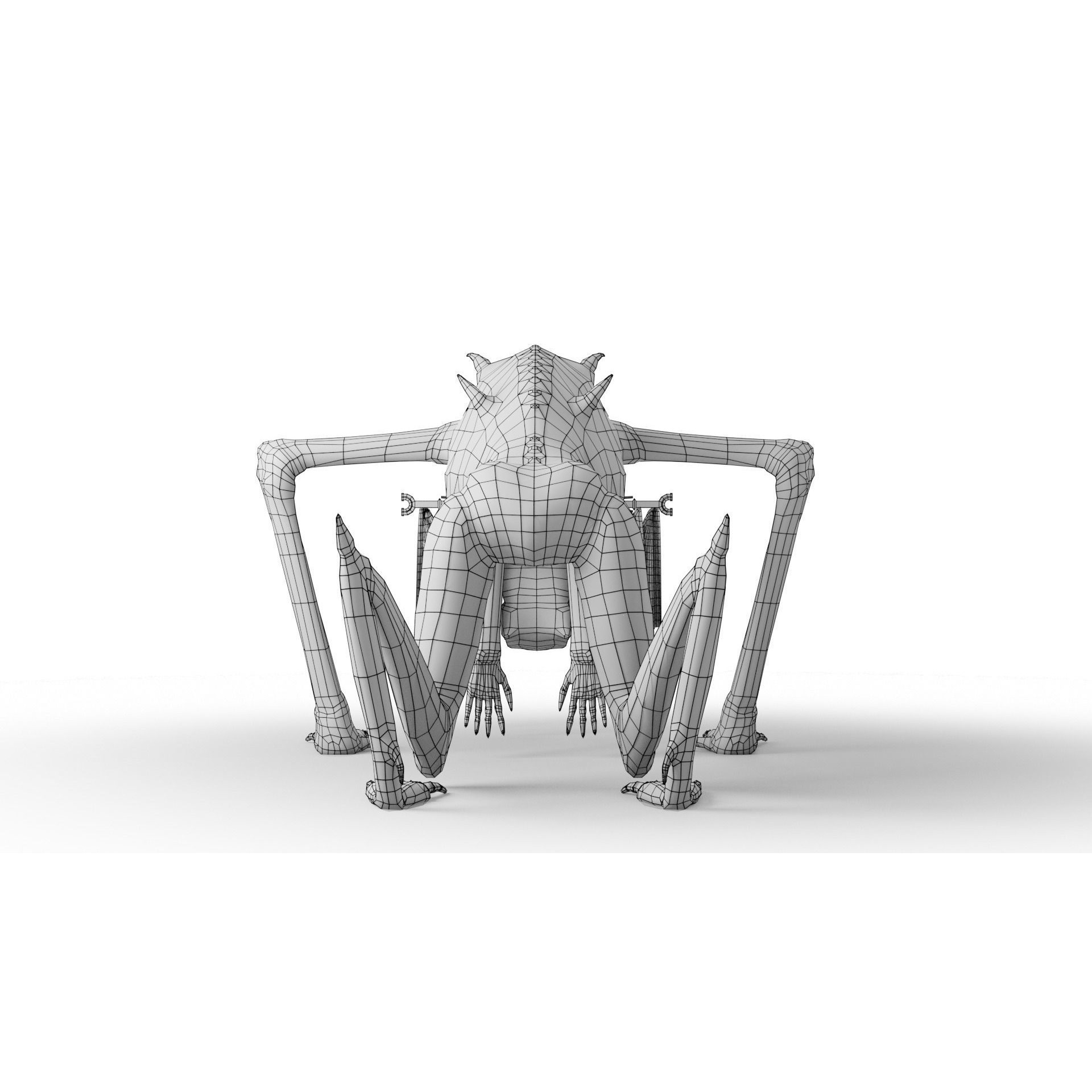 Creepy Monster - Low-Poly Game-Ready 3D Model - View 28