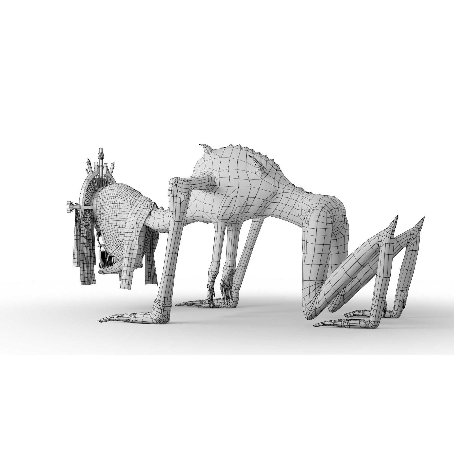 Creepy Monster - Low-Poly Game-Ready 3D Model - View 31