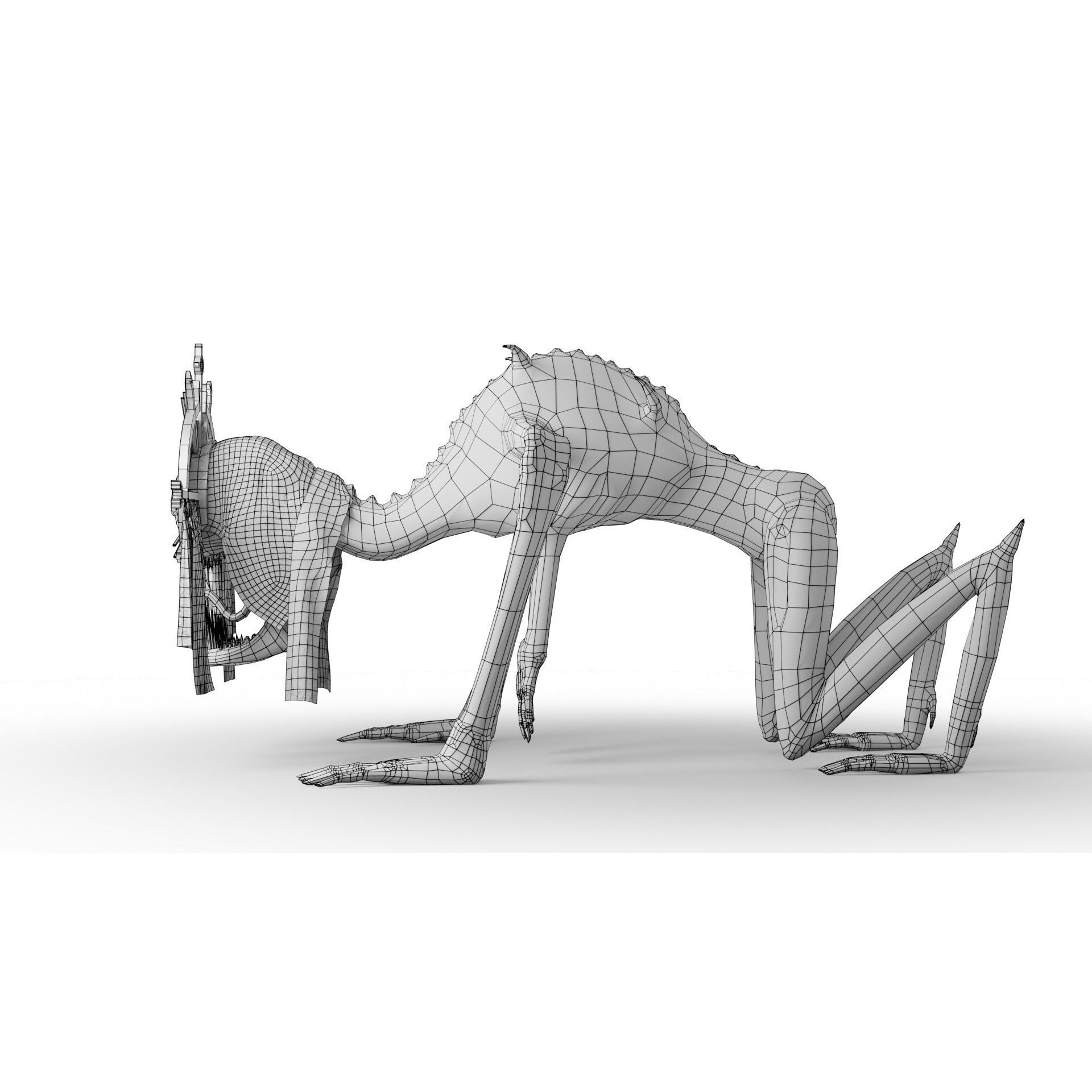 Creepy Monster - Low-Poly Game-Ready 3D Model - View 32