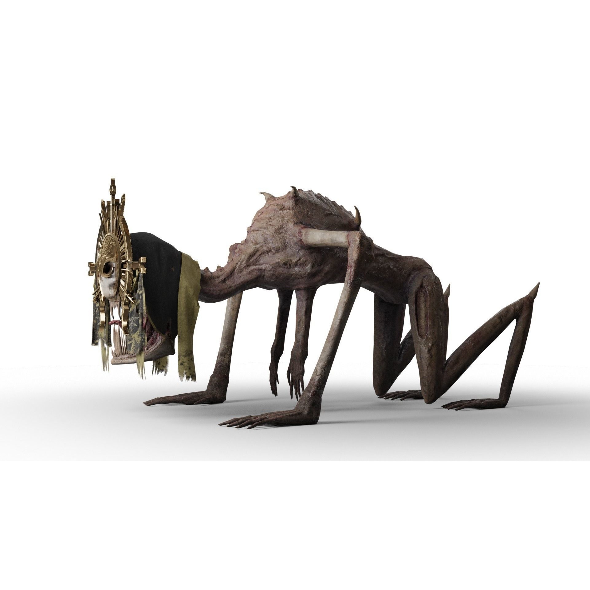 Creepy Monster - Low-Poly Game-Ready 3D Model - View 34