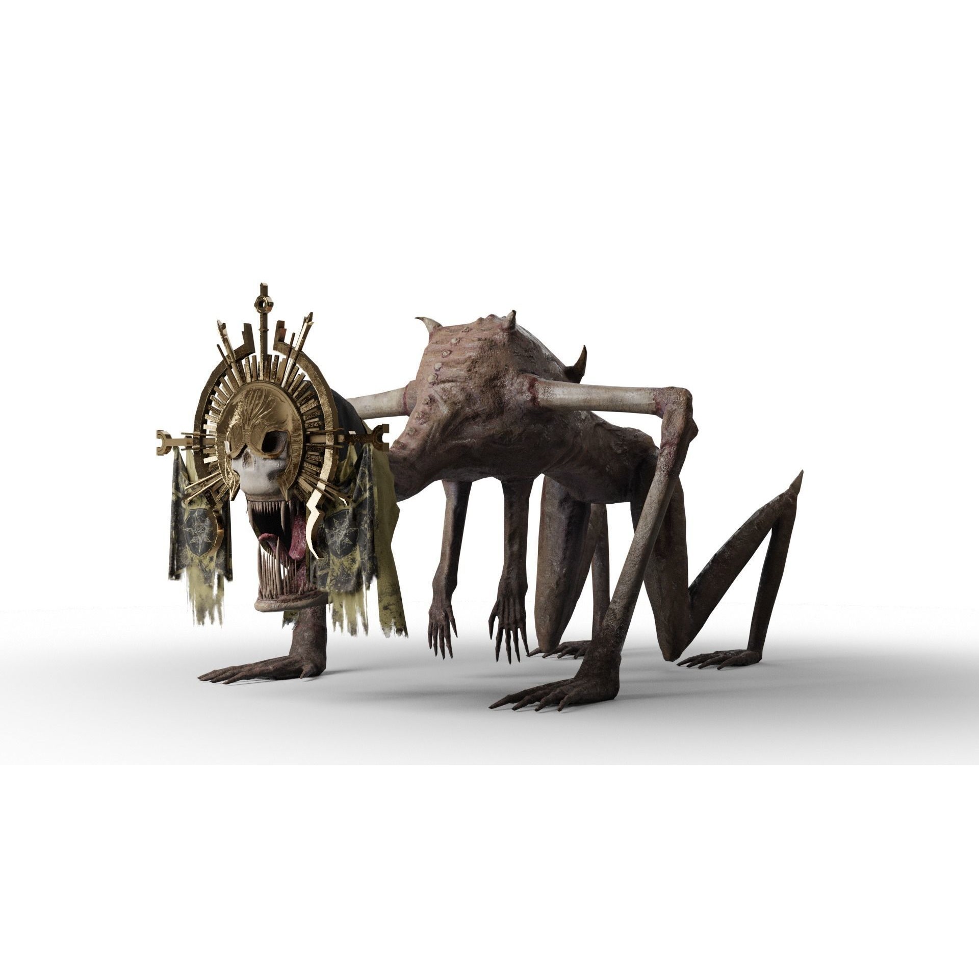 Creepy Monster - Low-Poly Game-Ready 3D Model - View 35
