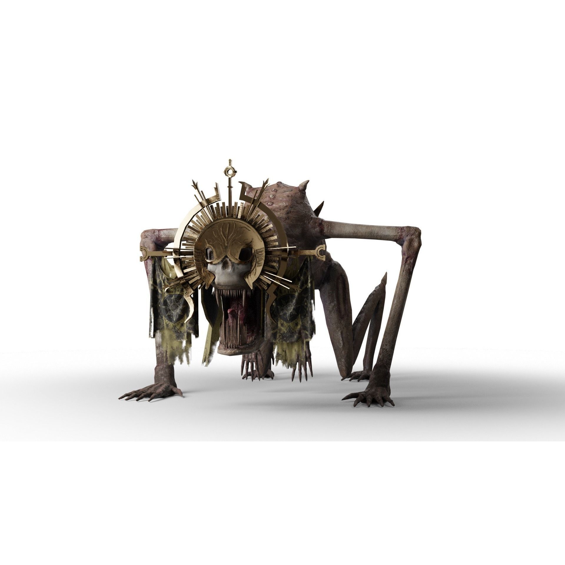 Creepy Monster - Low-Poly Game-Ready 3D Model - View 36