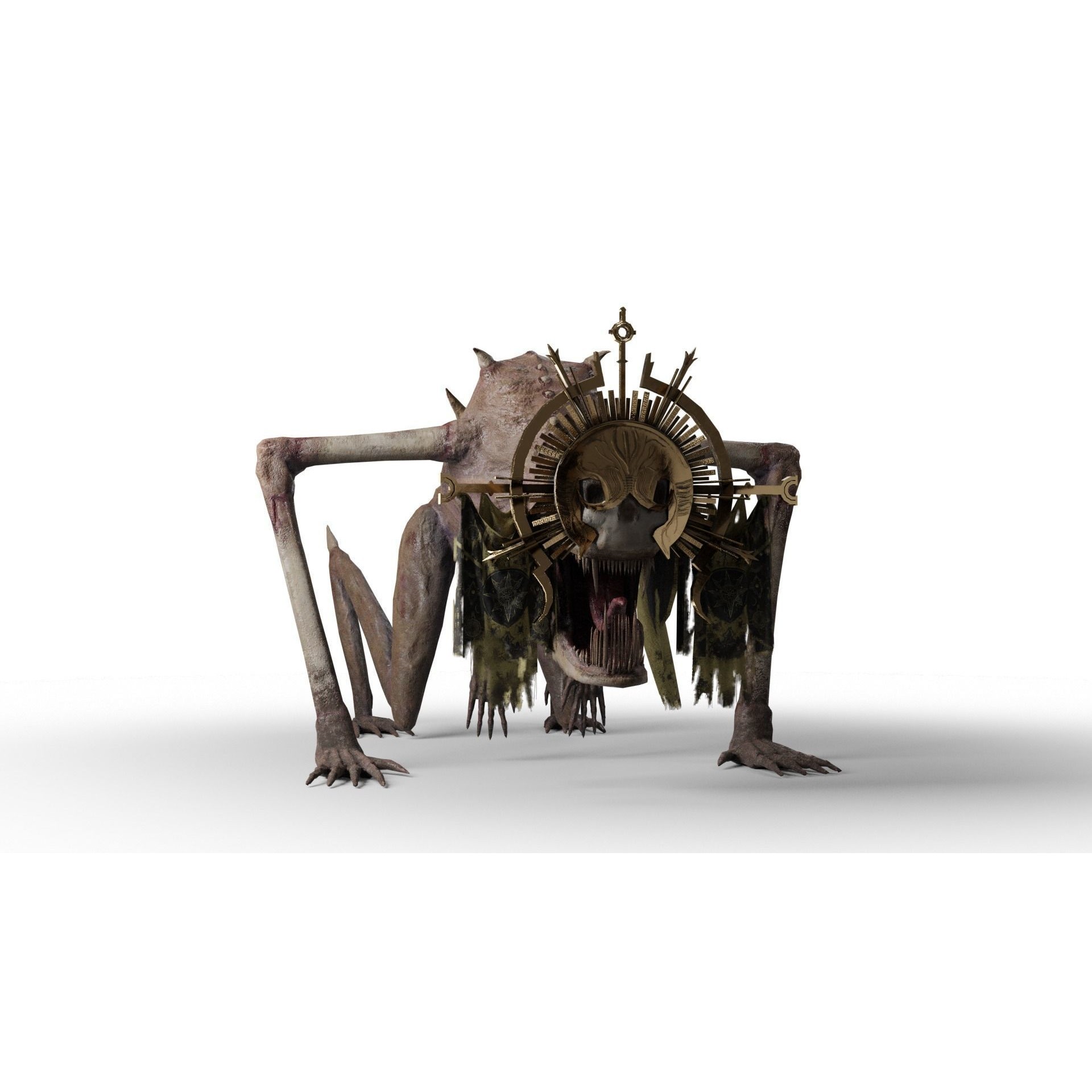 Creepy Monster - Low-Poly Game-Ready 3D Model - View 37