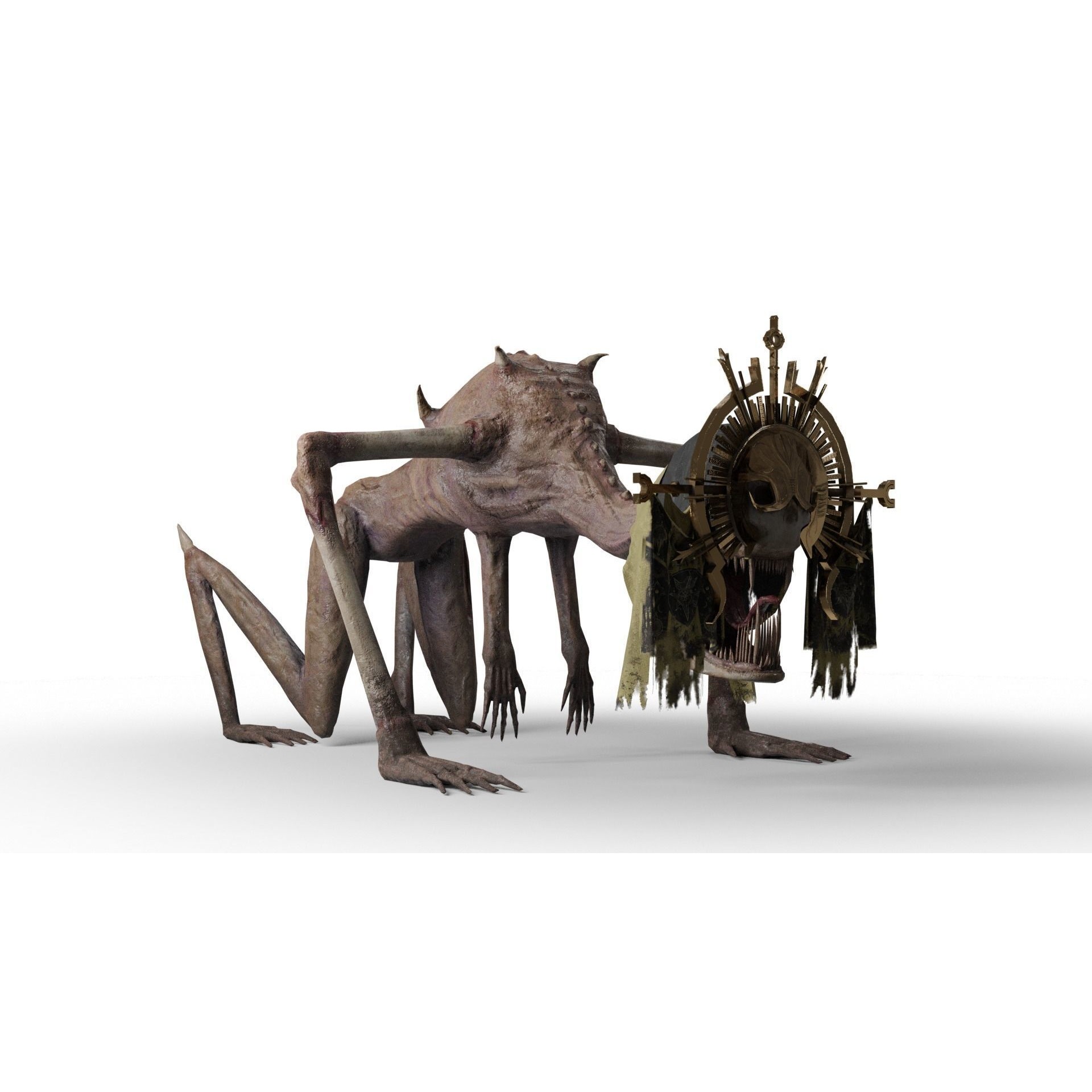 Creepy Monster - Low-Poly Game-Ready 3D Model - View 38