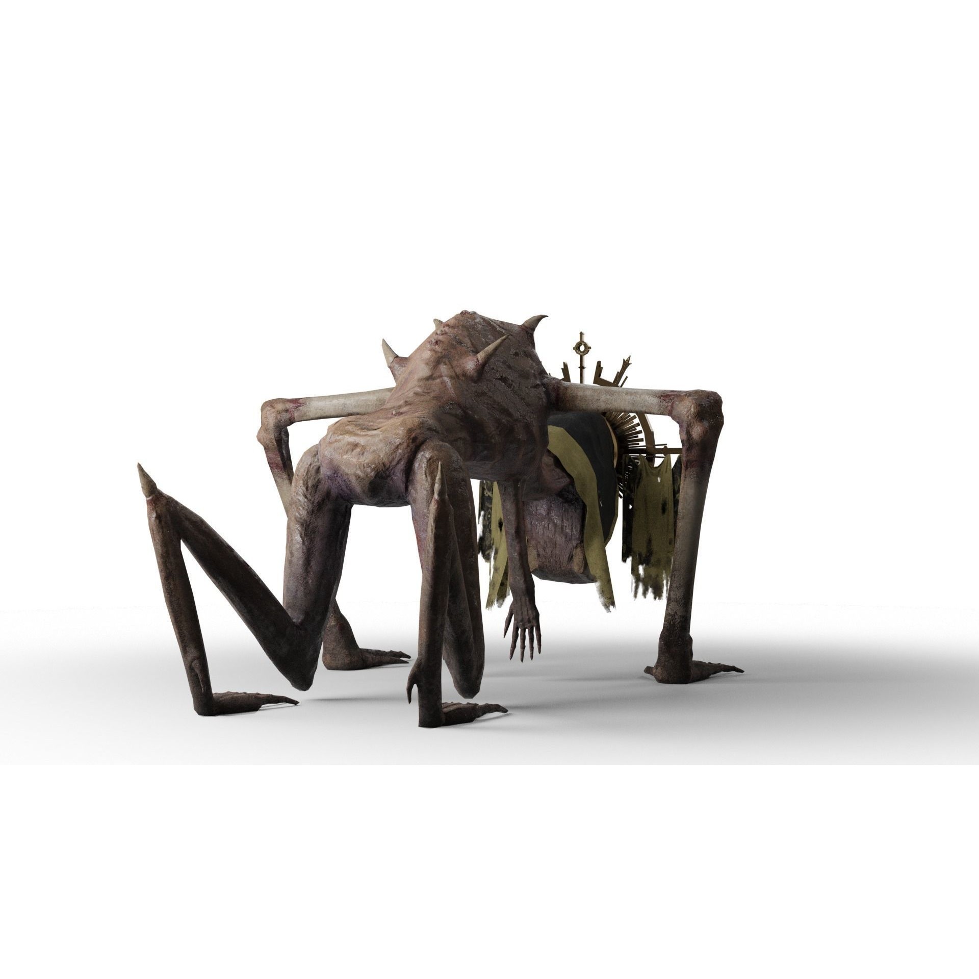 Creepy Monster - Low-Poly Game-Ready 3D Model - View 43