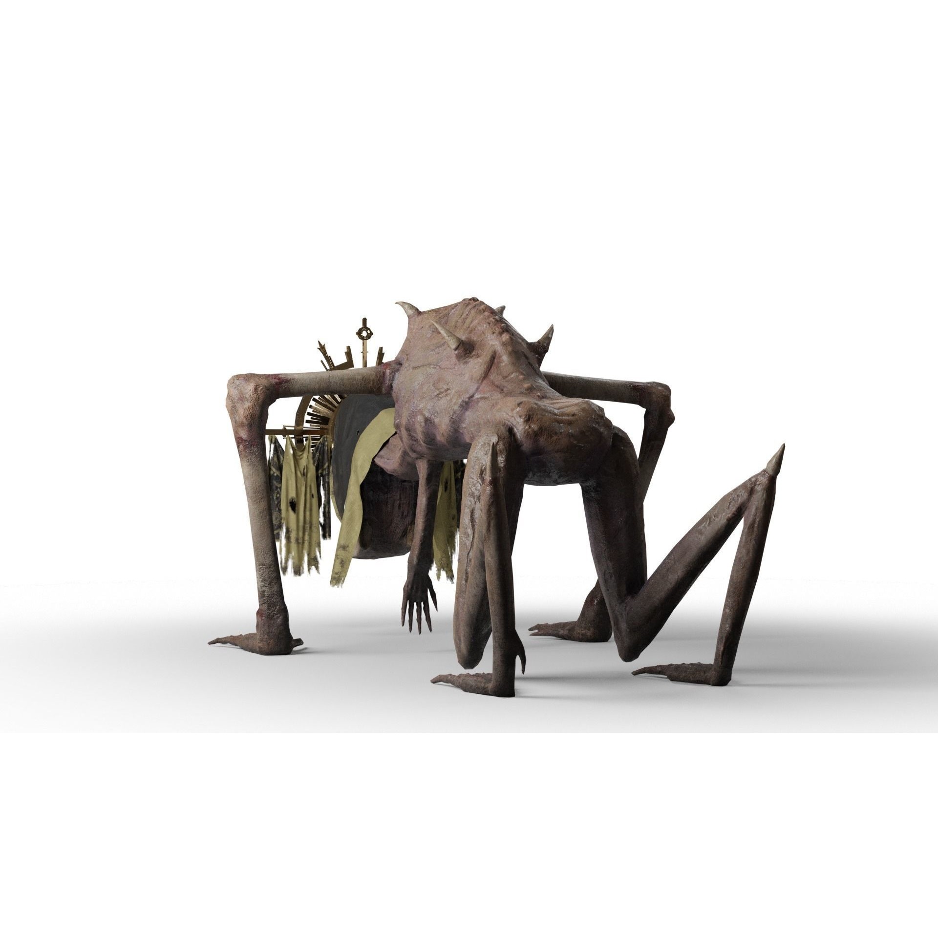 Creepy Monster - Low-Poly Game-Ready 3D Model - View 45