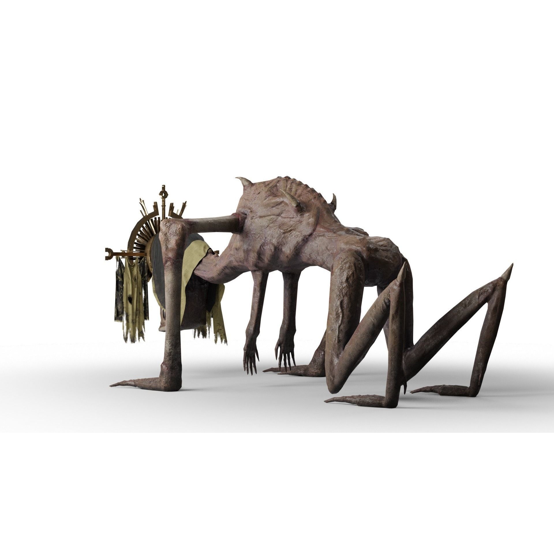 Creepy Monster - Low-Poly Game-Ready 3D Model - View 46