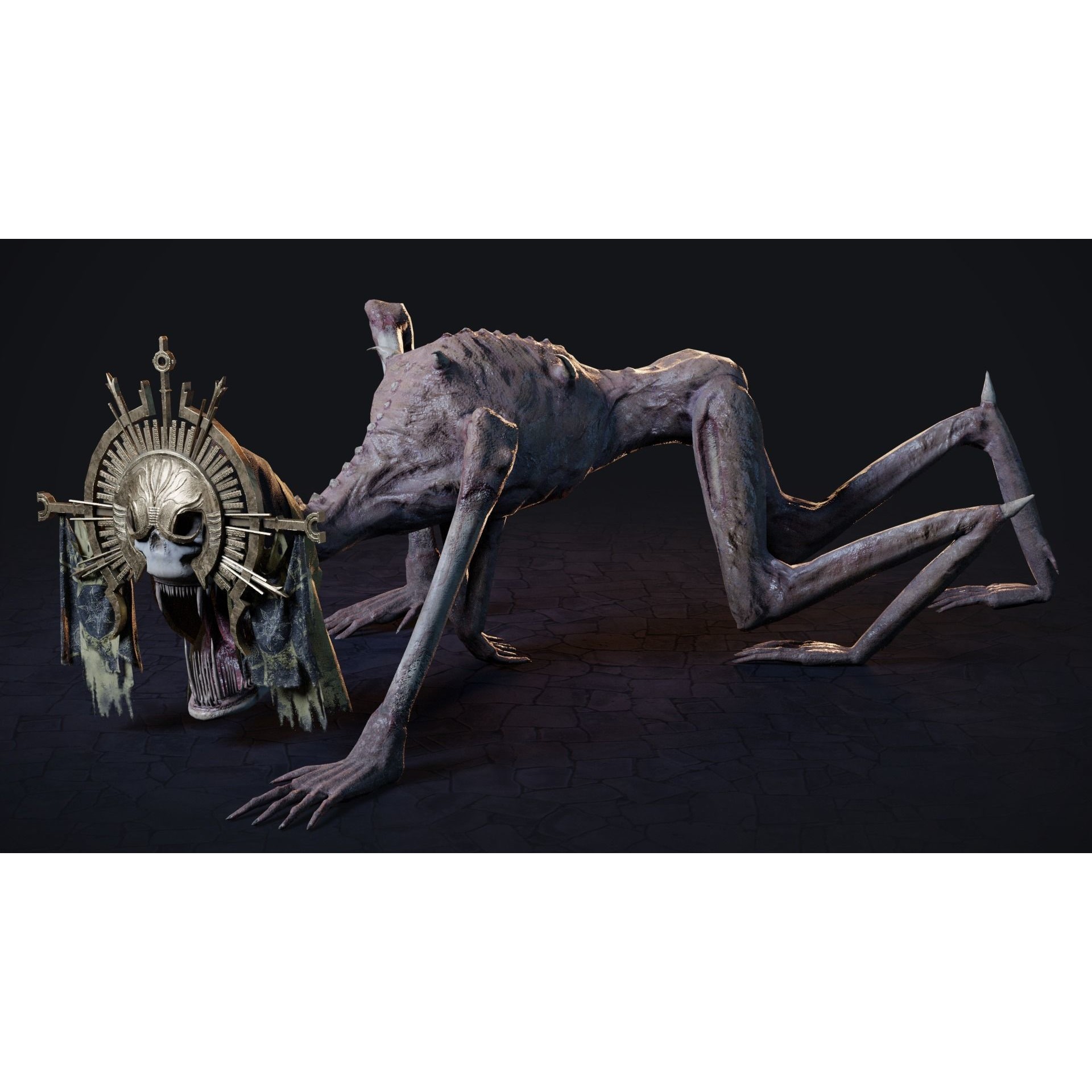 Creepy Monster - Low-Poly Game-Ready 3D Model - View 9