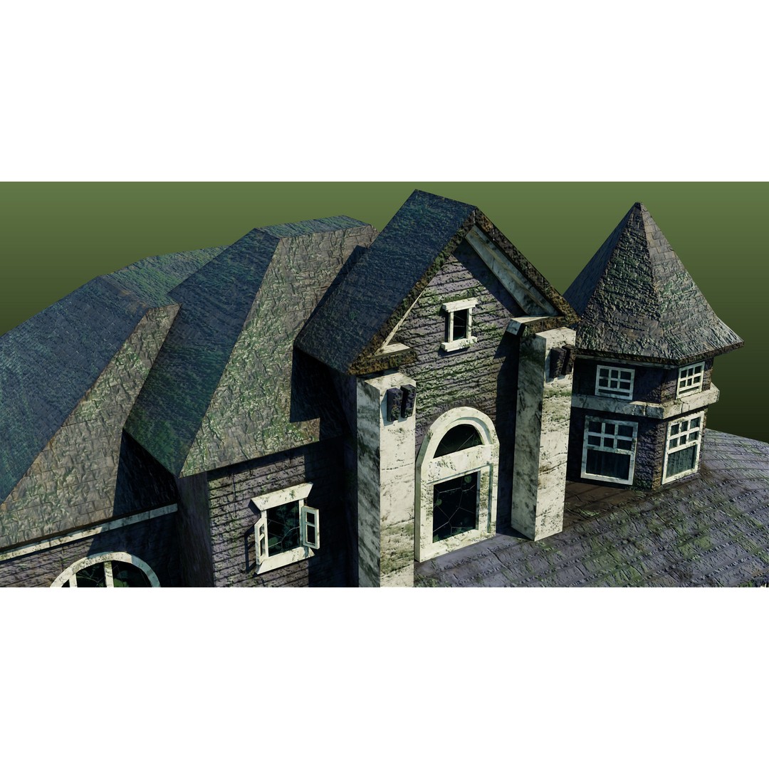 Old Abandoned House 3D Model – Low Poly Game Asset with PBR Textures - View 14