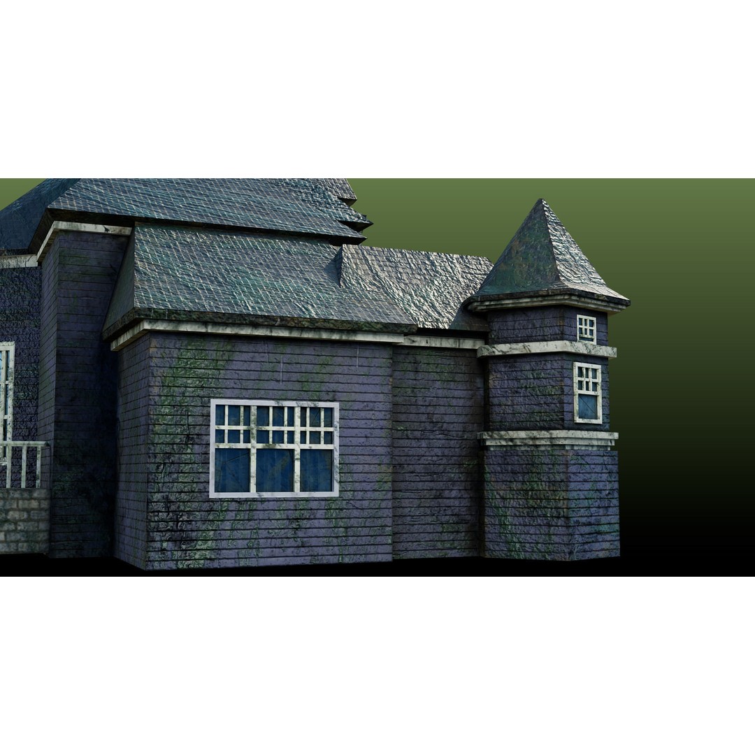 Old Abandoned House 3D Model – Low Poly Game Asset with PBR Textures - View 16